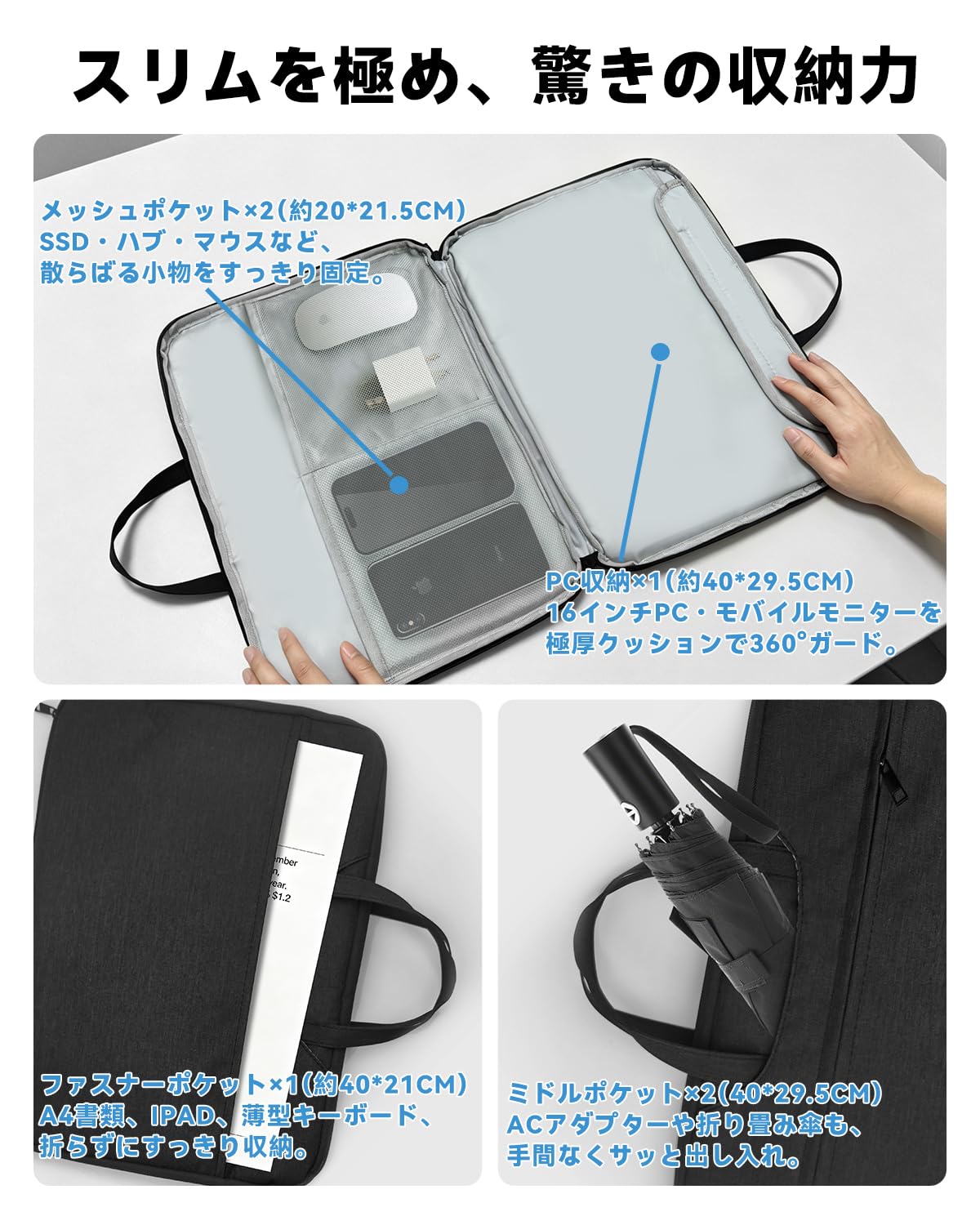 Amazon.co.jp: パソコンケース 15.6インチ 16インチ モバイルモニター